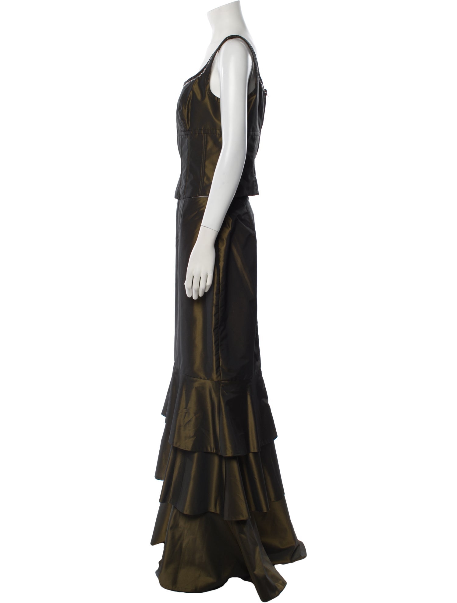 Carmen Marc Valvo Sequin Embellishments Skirt Set