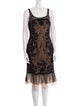 Carmen Marc Valvo Lace Pattern Midi Length Dress