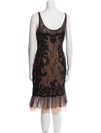 Carmen Marc Valvo Lace Pattern Midi Length Dress