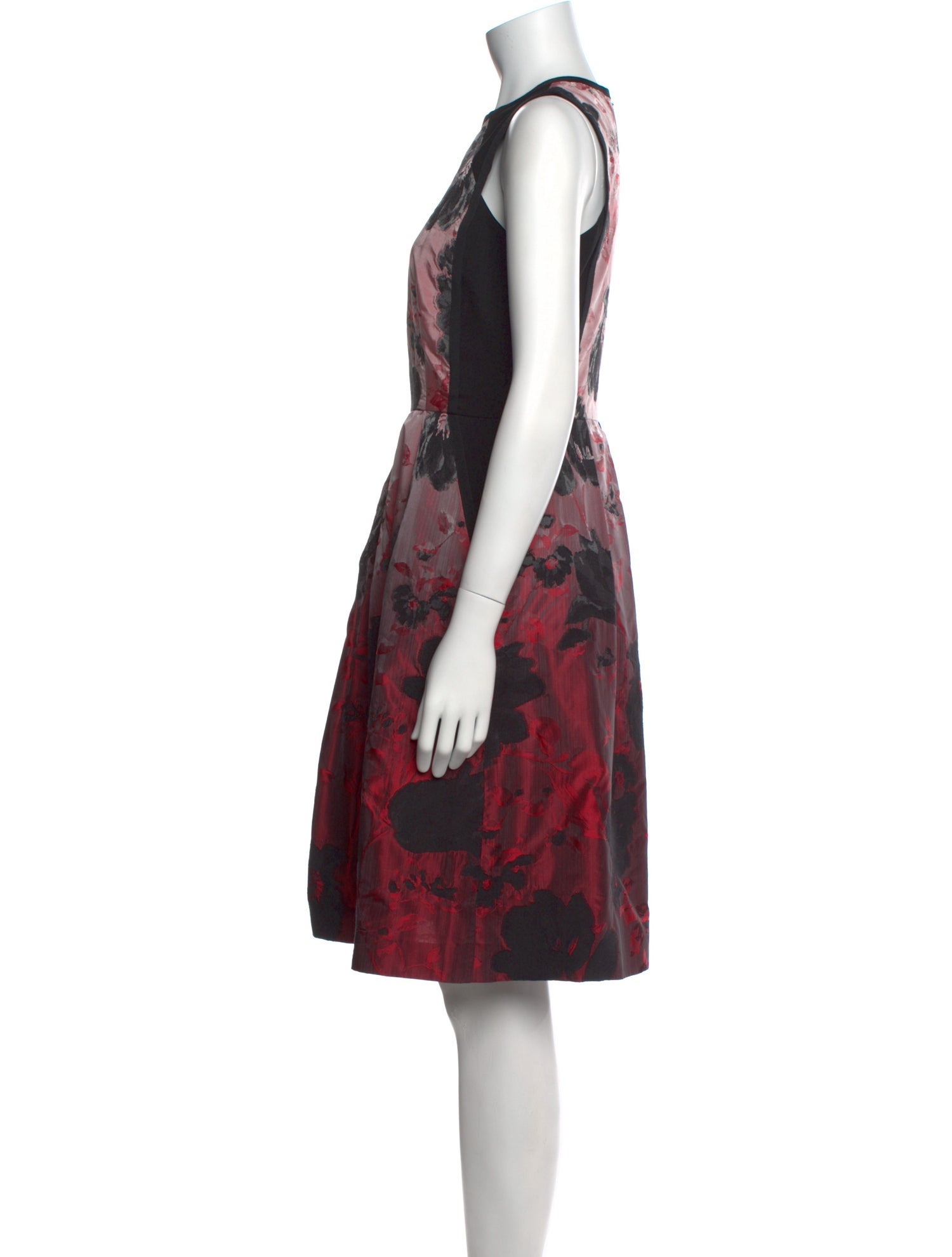 Carmen Marc Valvo Floral Print Knee-Length Dress