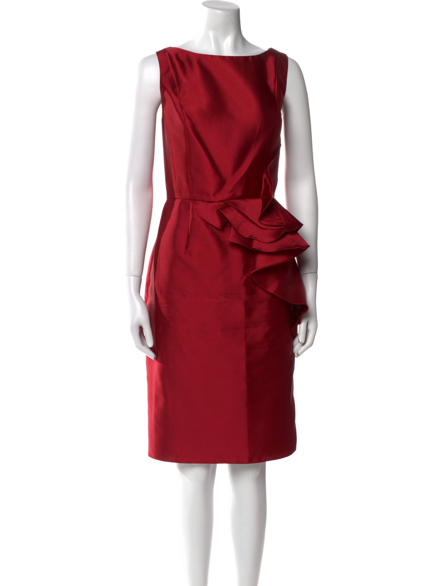 Carmen Marc Valvo Bateau Neckline Knee-Length Dress