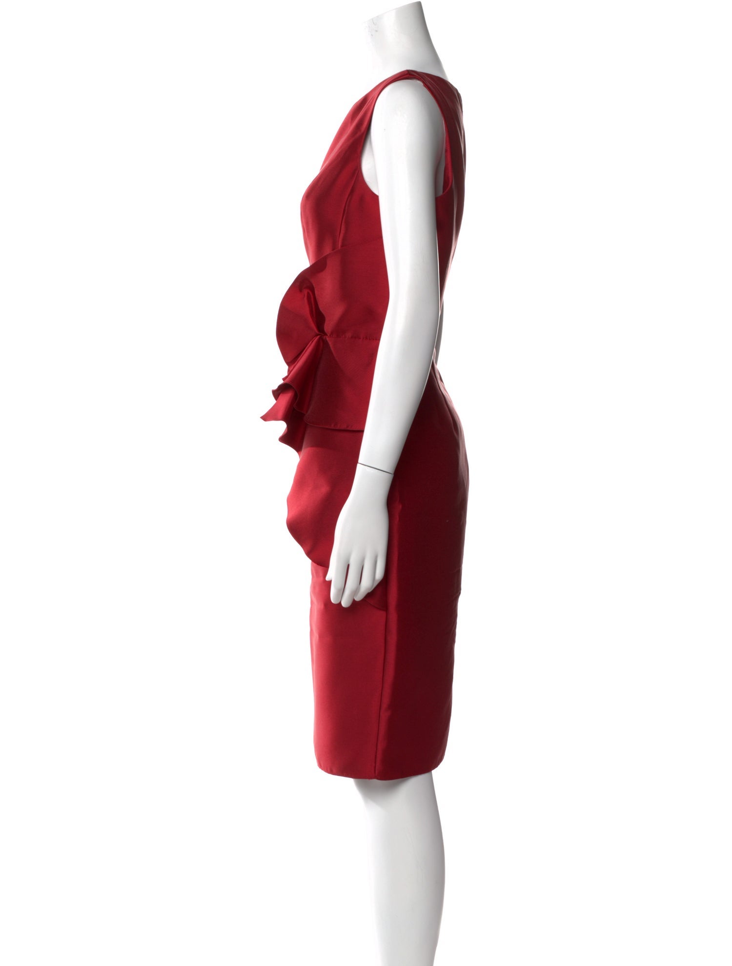 Carmen Marc Valvo Bateau Neckline Knee-Length Dress