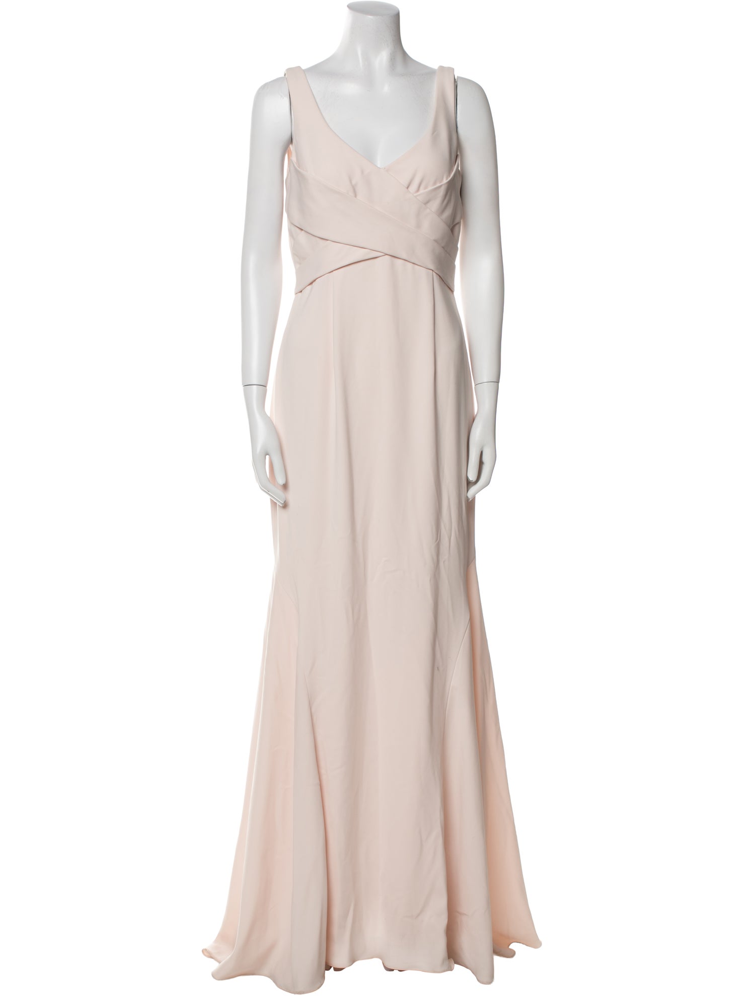 Carmen Marc Valvo V-Neck Long Dress