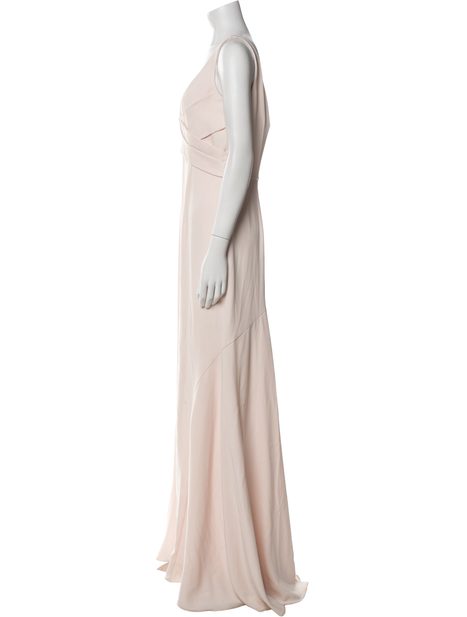 Carmen Marc Valvo V-Neck Long Dress