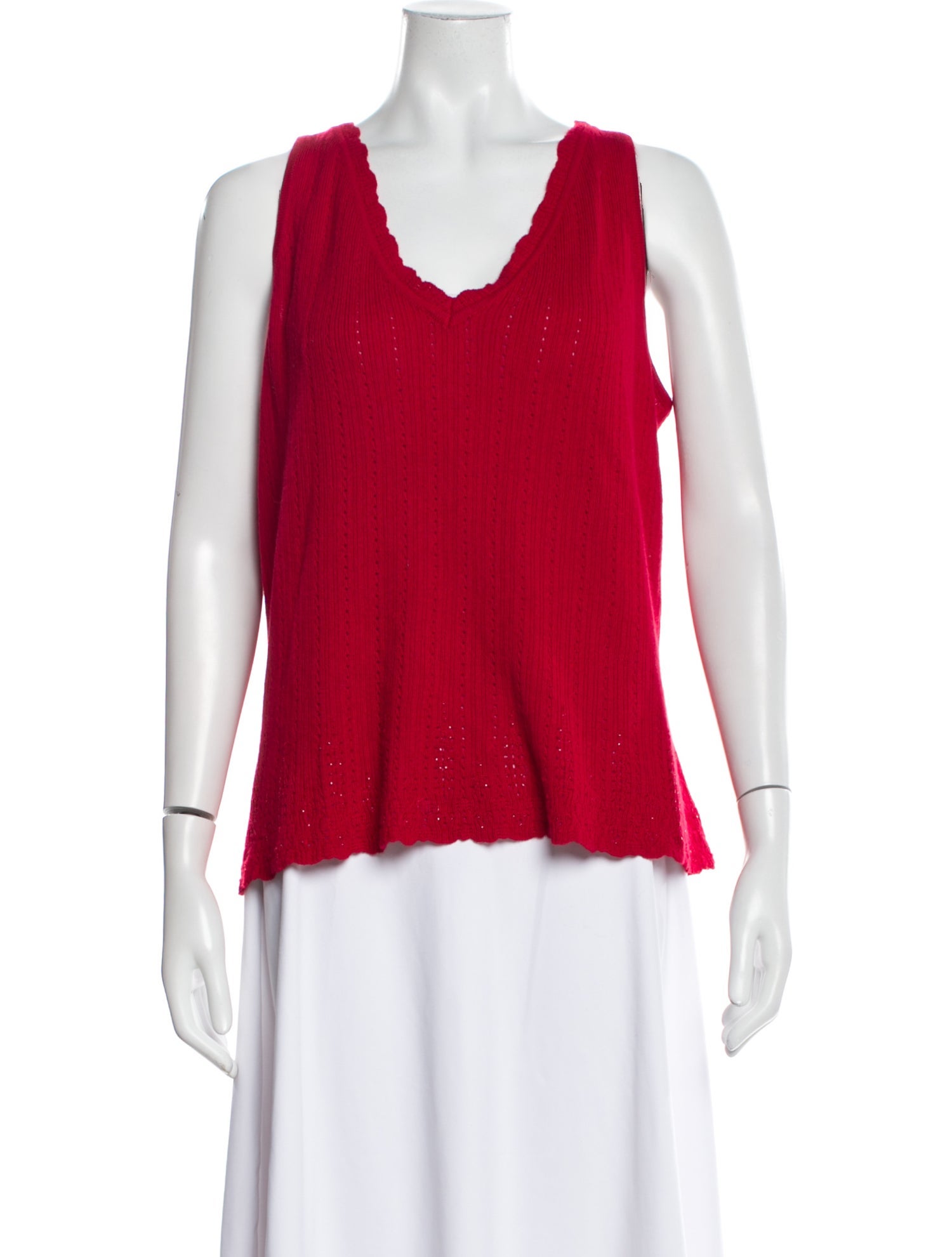 Carmen Marc Valvo Silk Scoop Neck Sweater