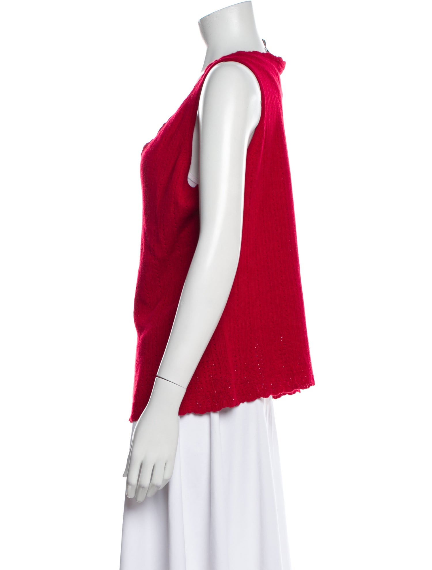 Carmen Marc Valvo Silk Scoop Neck Sweater