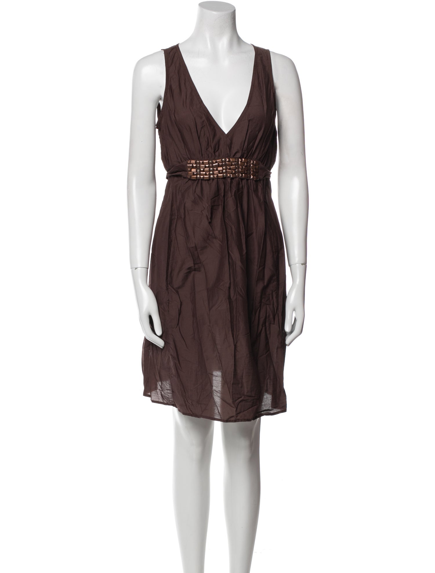 Carmen Marc Valvo V-Neck Mini Dress