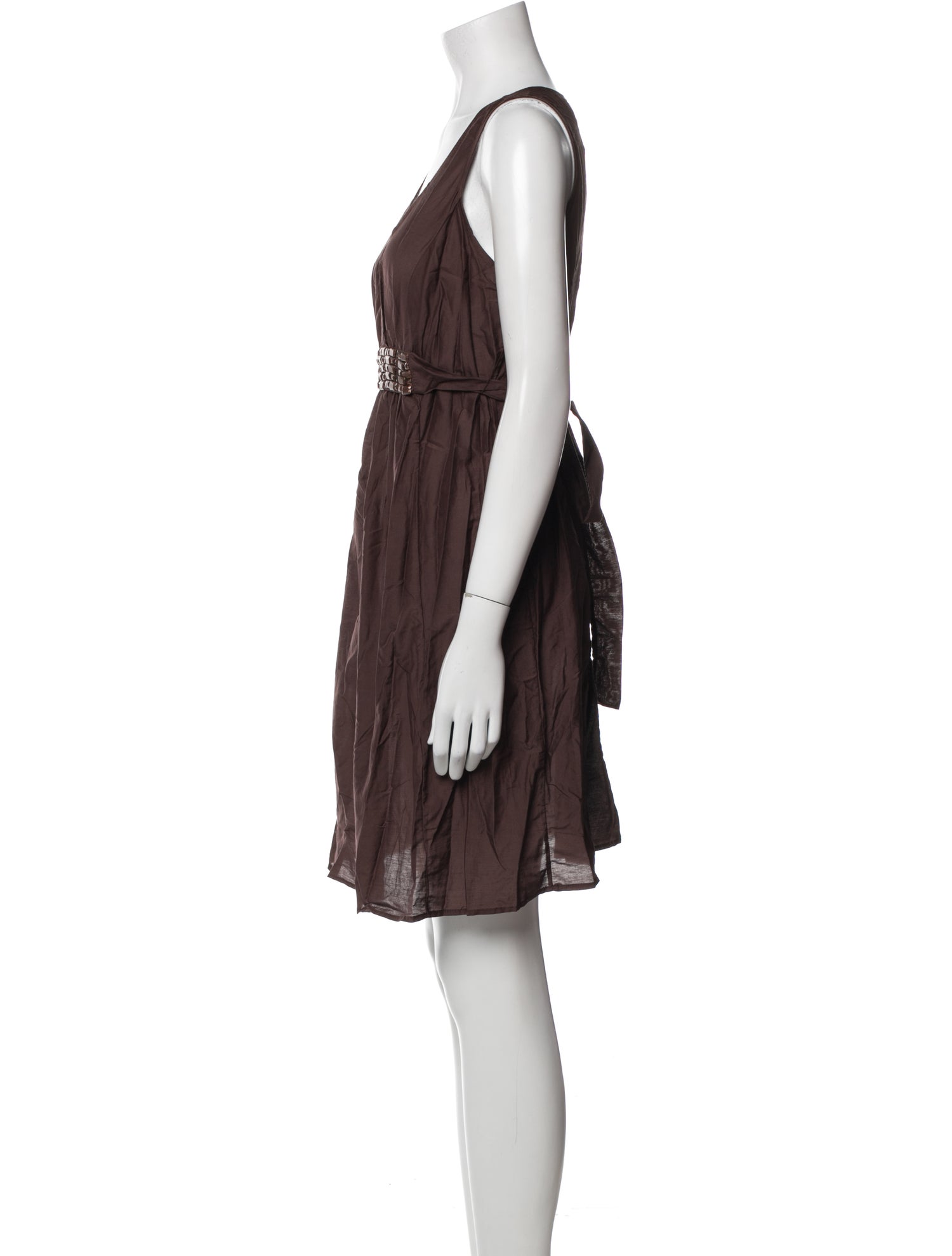 Carmen Marc Valvo V-Neck Mini Dress