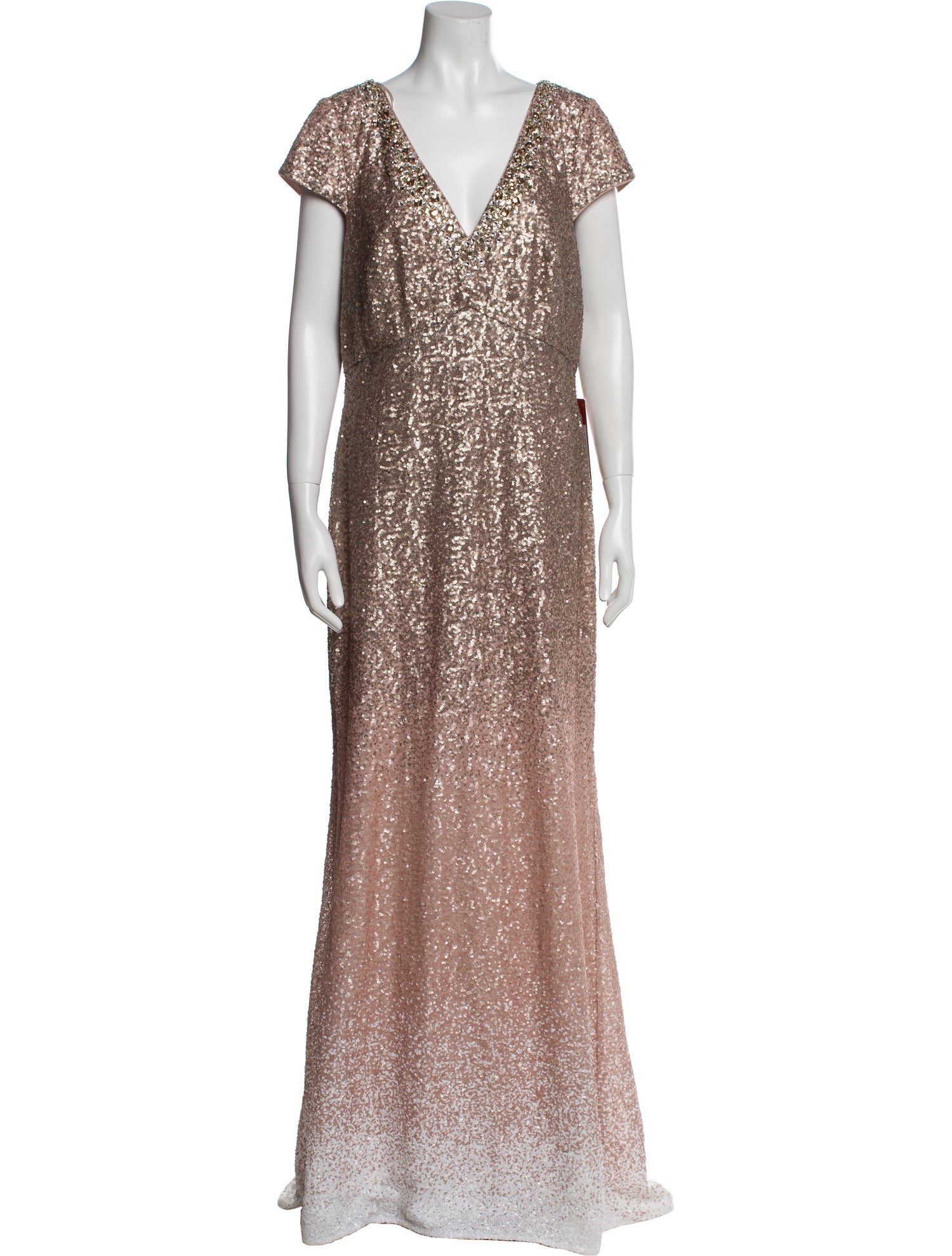 Carmen Marc Valvo V-Neck Long Dress w/ Tags