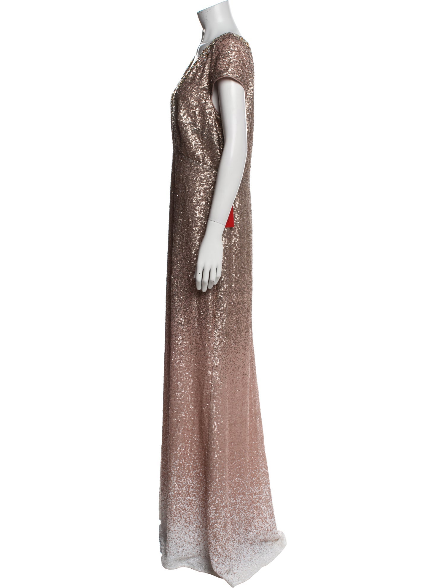 Carmen Marc Valvo V-Neck Long Dress w/ Tags