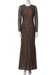 Carmen Marc Valvo Lace Pattern Long Dress