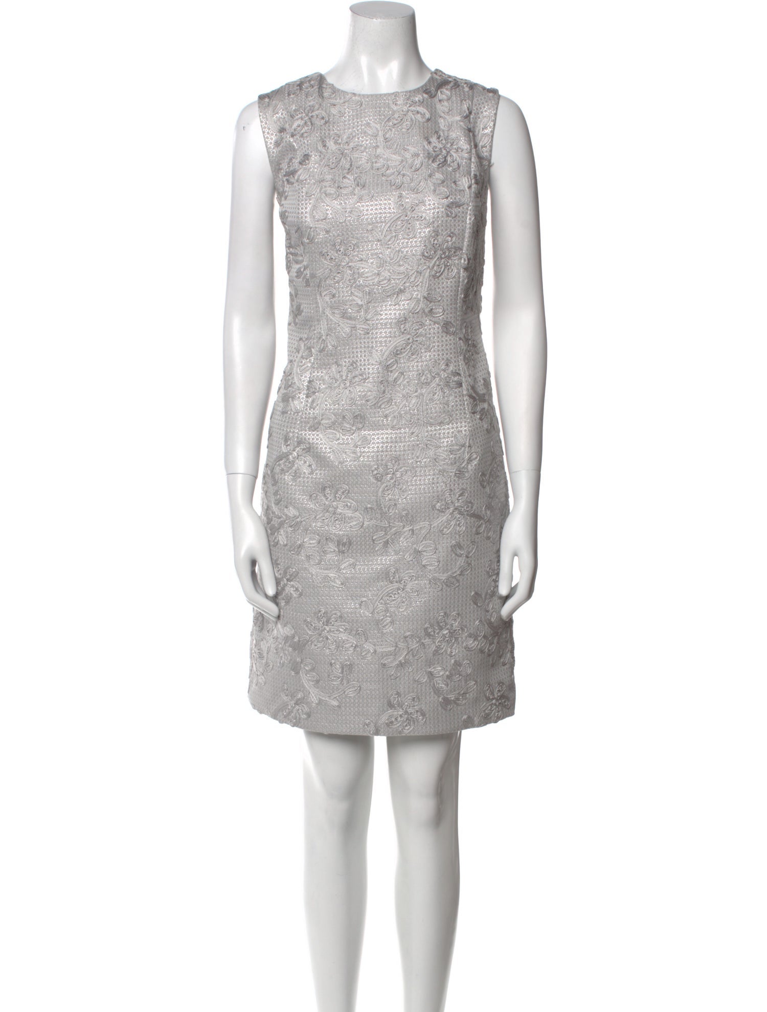 Carmen Marc Valvo Crew Neck Knee-Length Dress