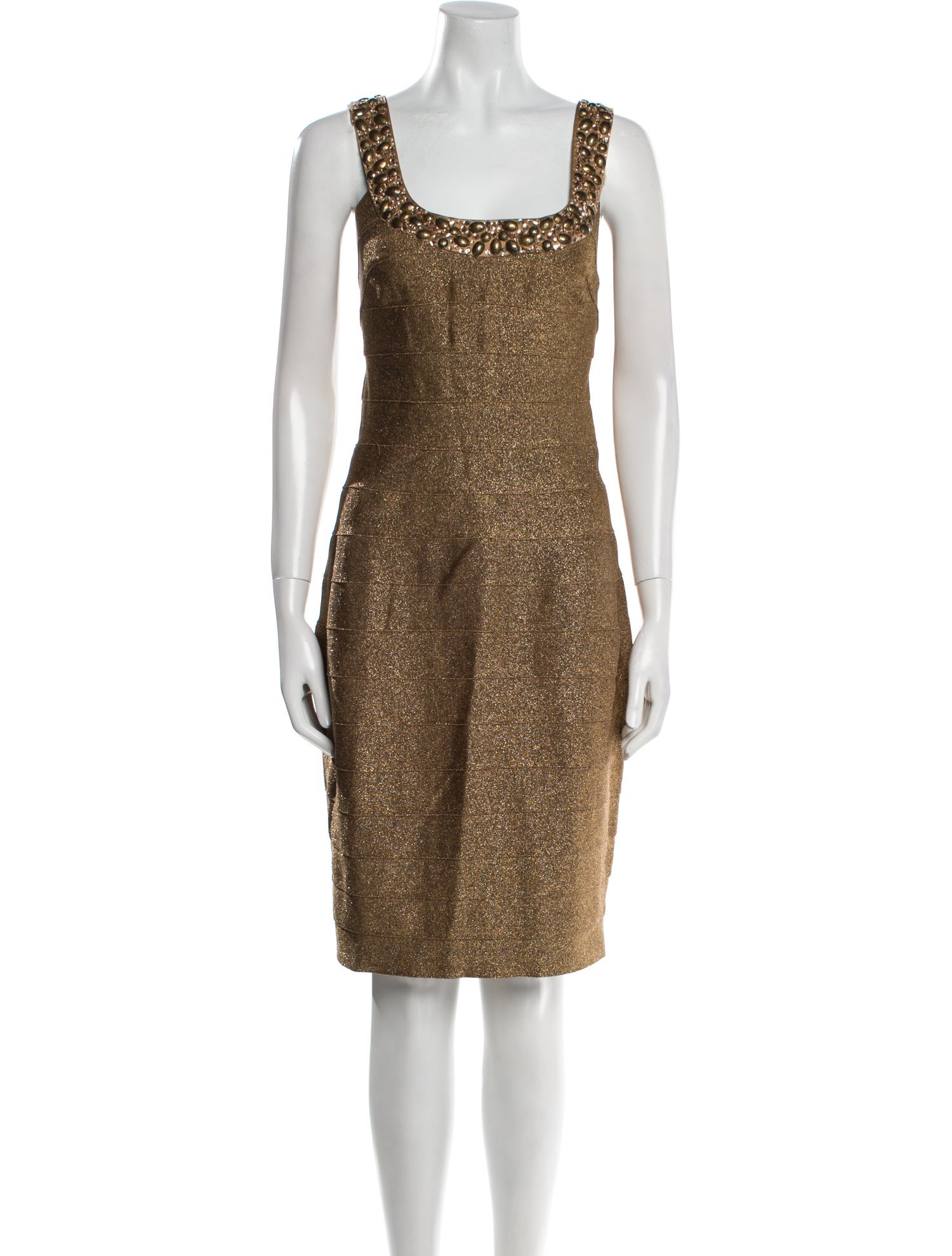 Carmen Marc Valvo Square Neckline Knee-Length Dress w/ Tags