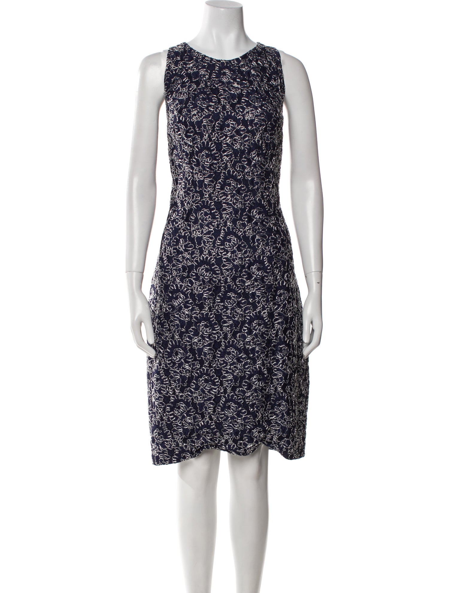 Carmen Marc Valvo Printed Knee-Length Dress