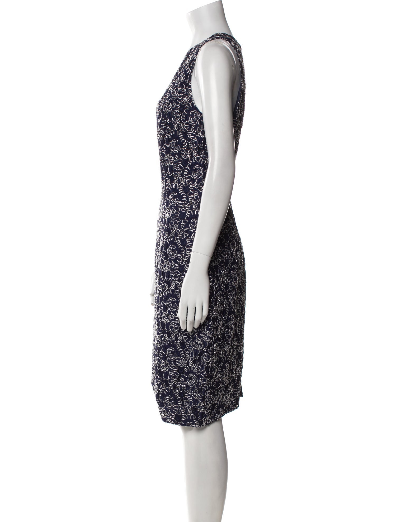 Carmen Marc Valvo Printed Knee-Length Dress