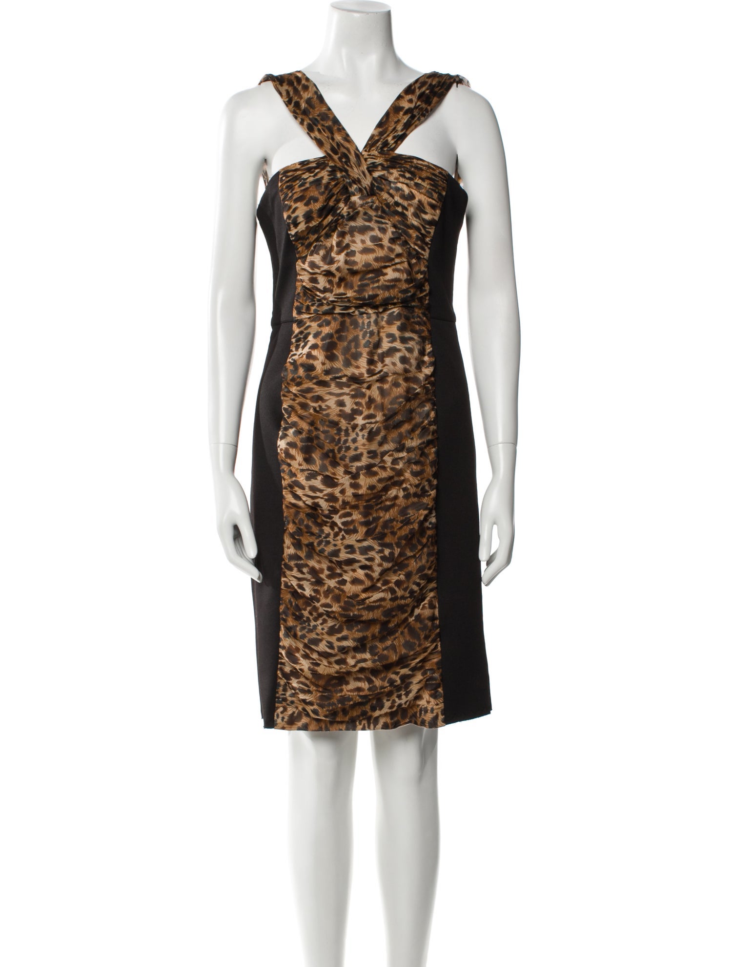 Carmen Marc Valvo Silk Knee-Length Dress