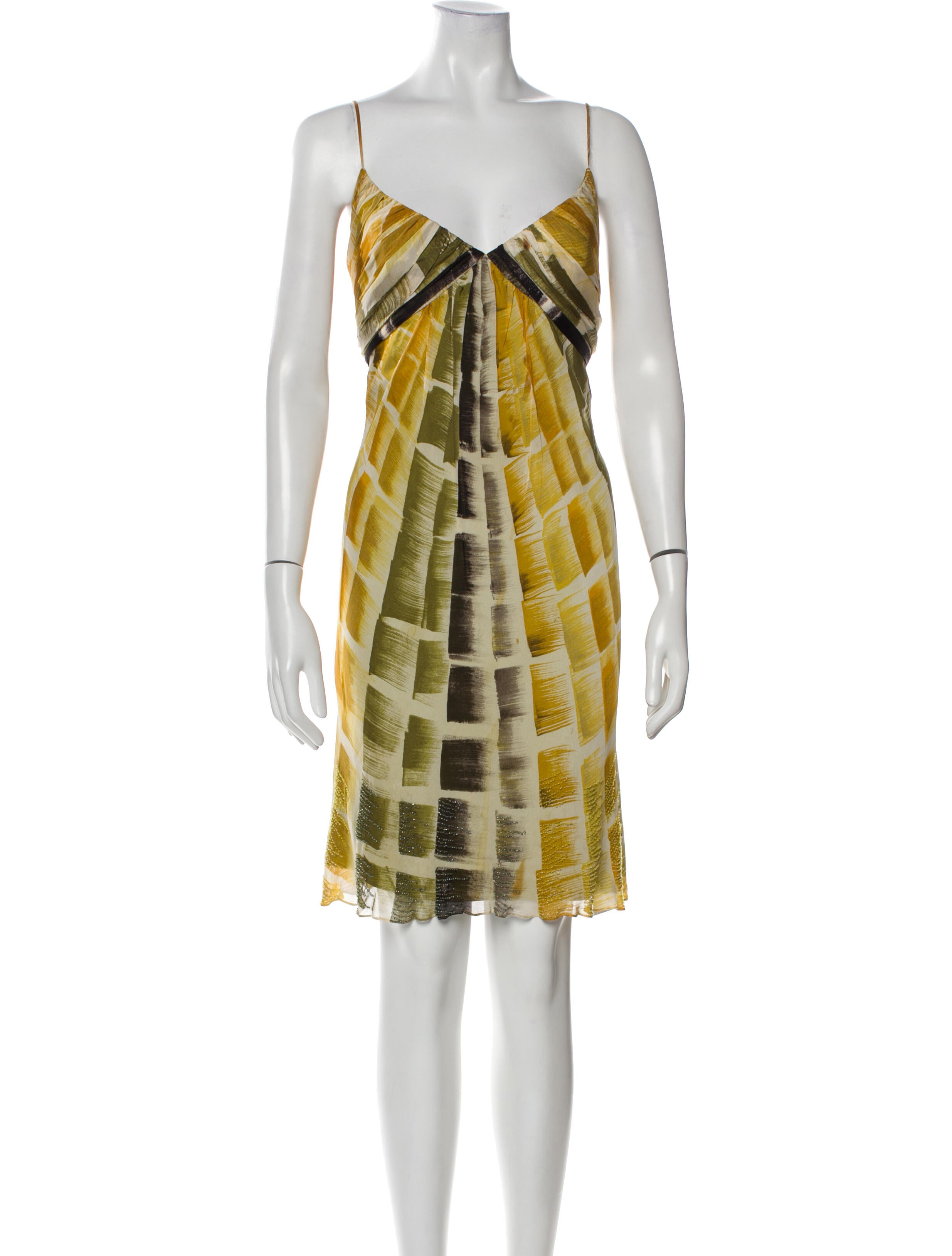 Carmen Marc Valvo Silk Knee-Length Dress