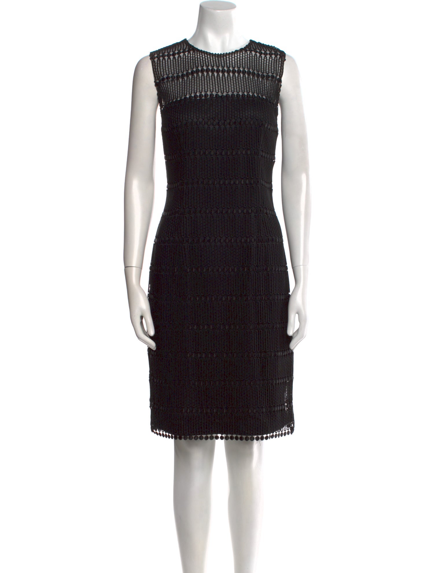 Carmen Marc Valvo Crew Neck Knee-Length Dress