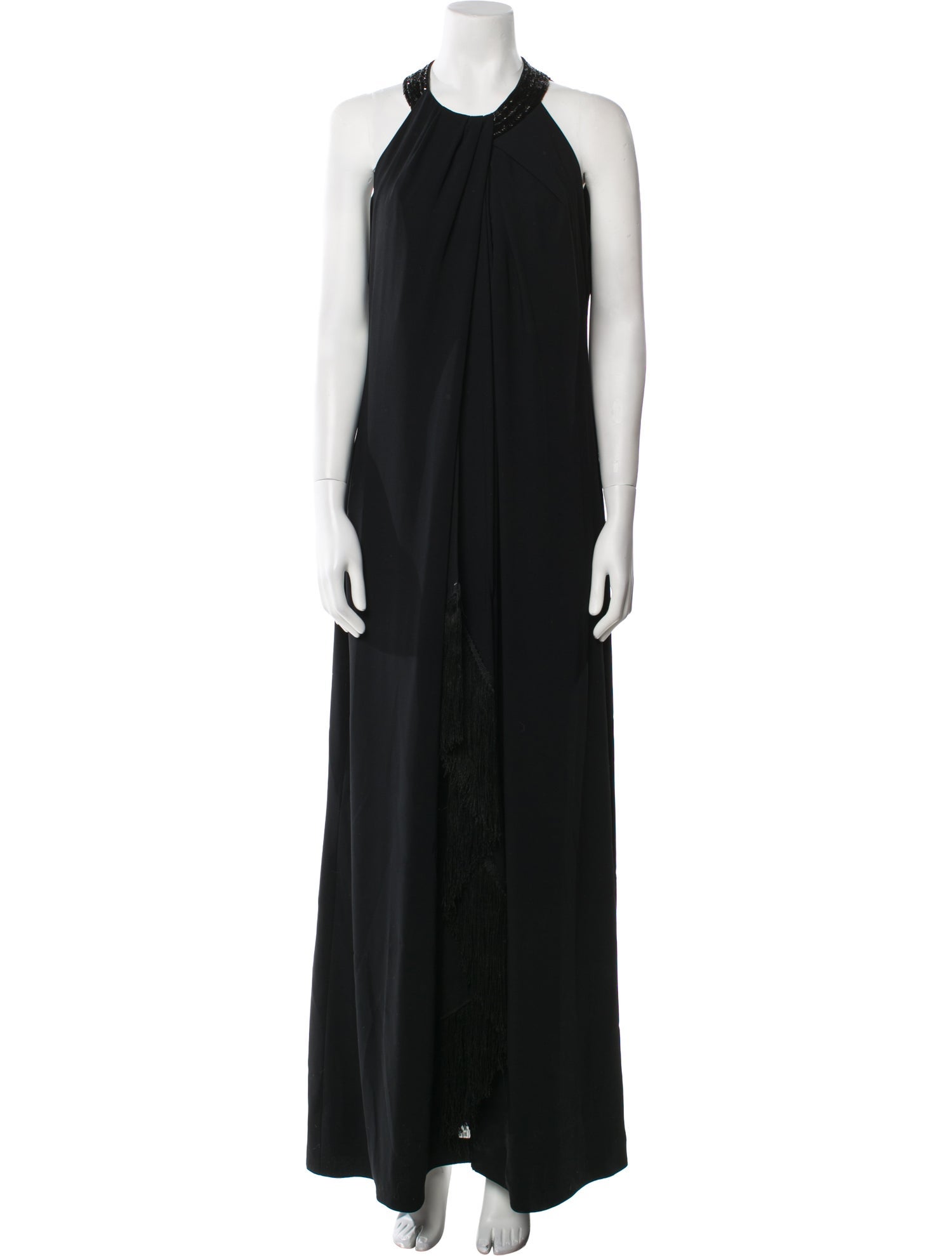 Carmen Marc Valvo Halterneck Long Dress