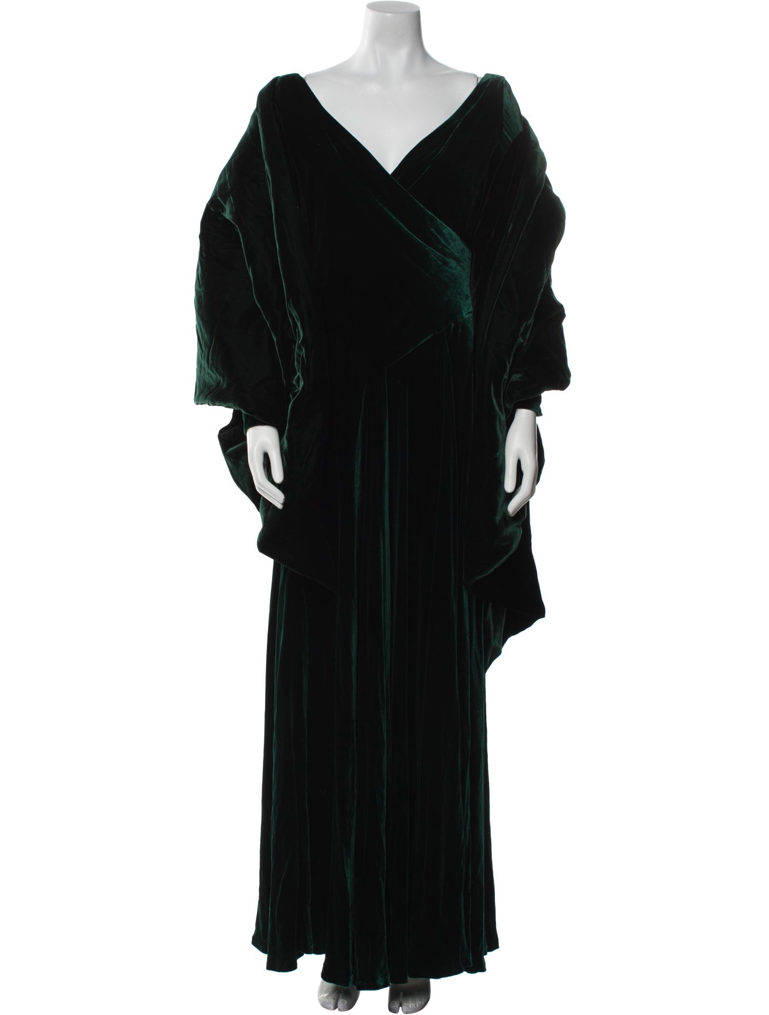 Carmen Marc Valvo V-Neck Long Dress