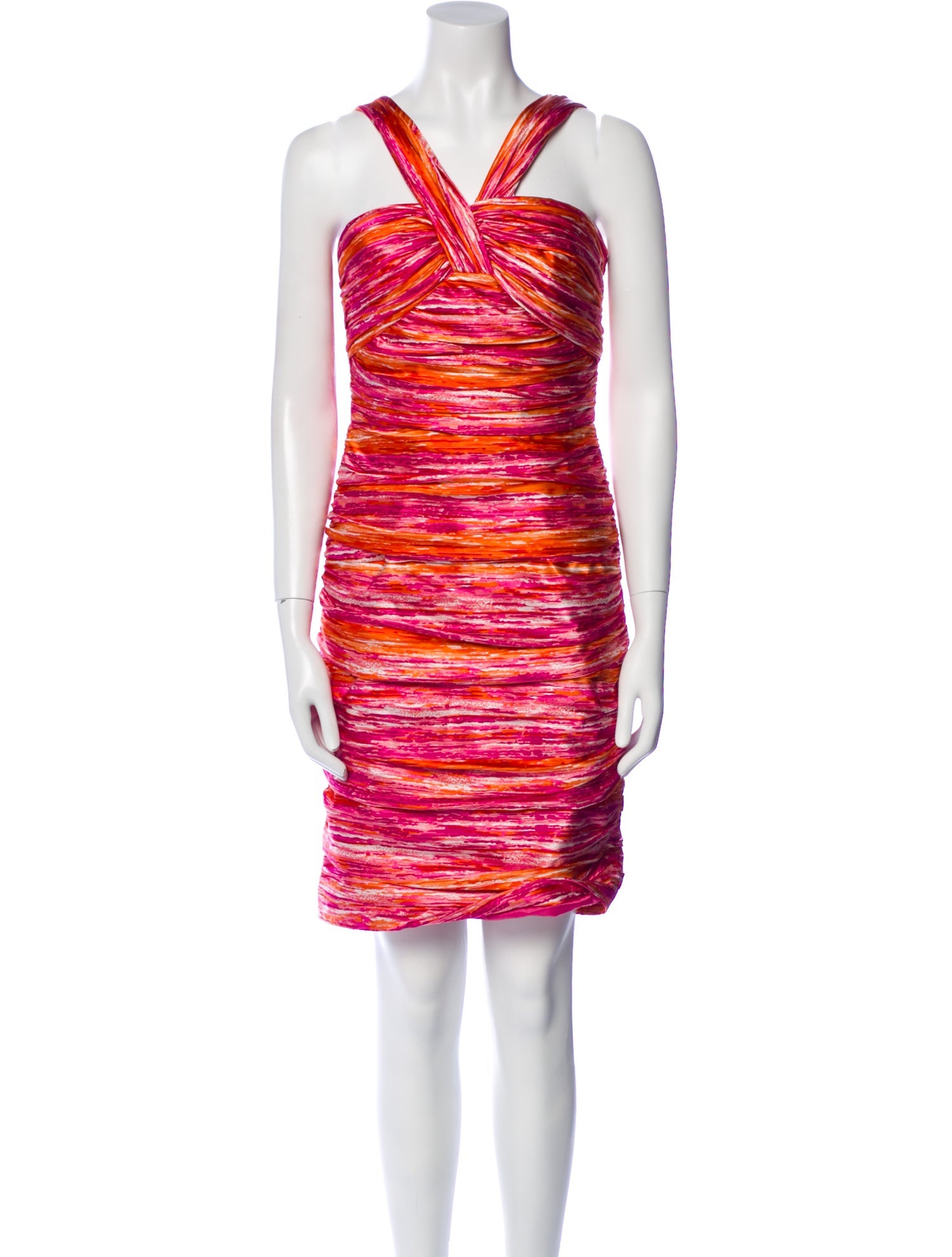 Carmen Marc Valvo Silk Knee-Length Dress