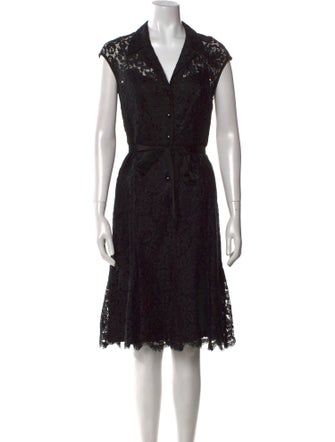 Carmen Marc Valvo Lace Pattern Knee-Length Dress