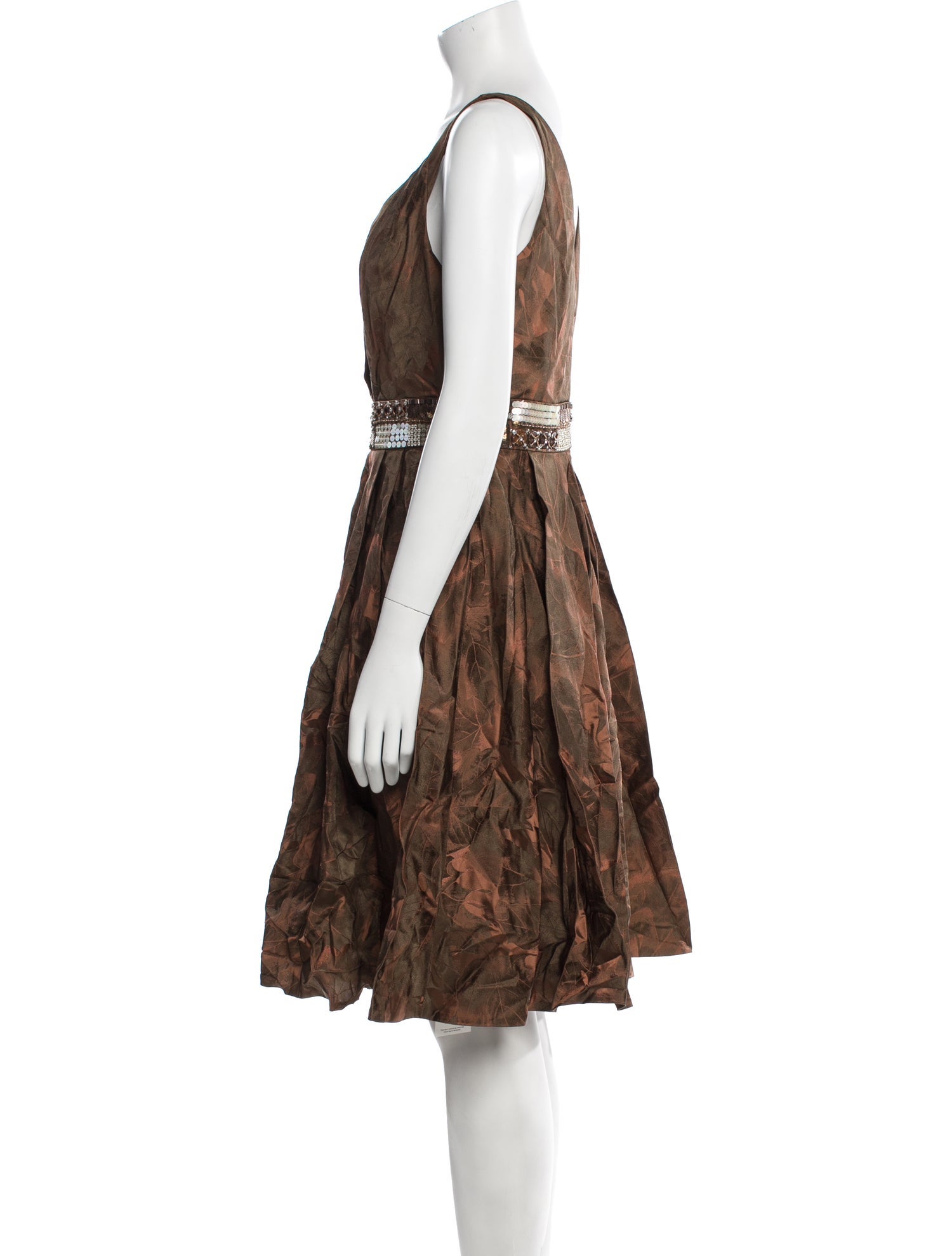 Carmen Marc Valvo Printed Knee-Length Dress w/ Tags