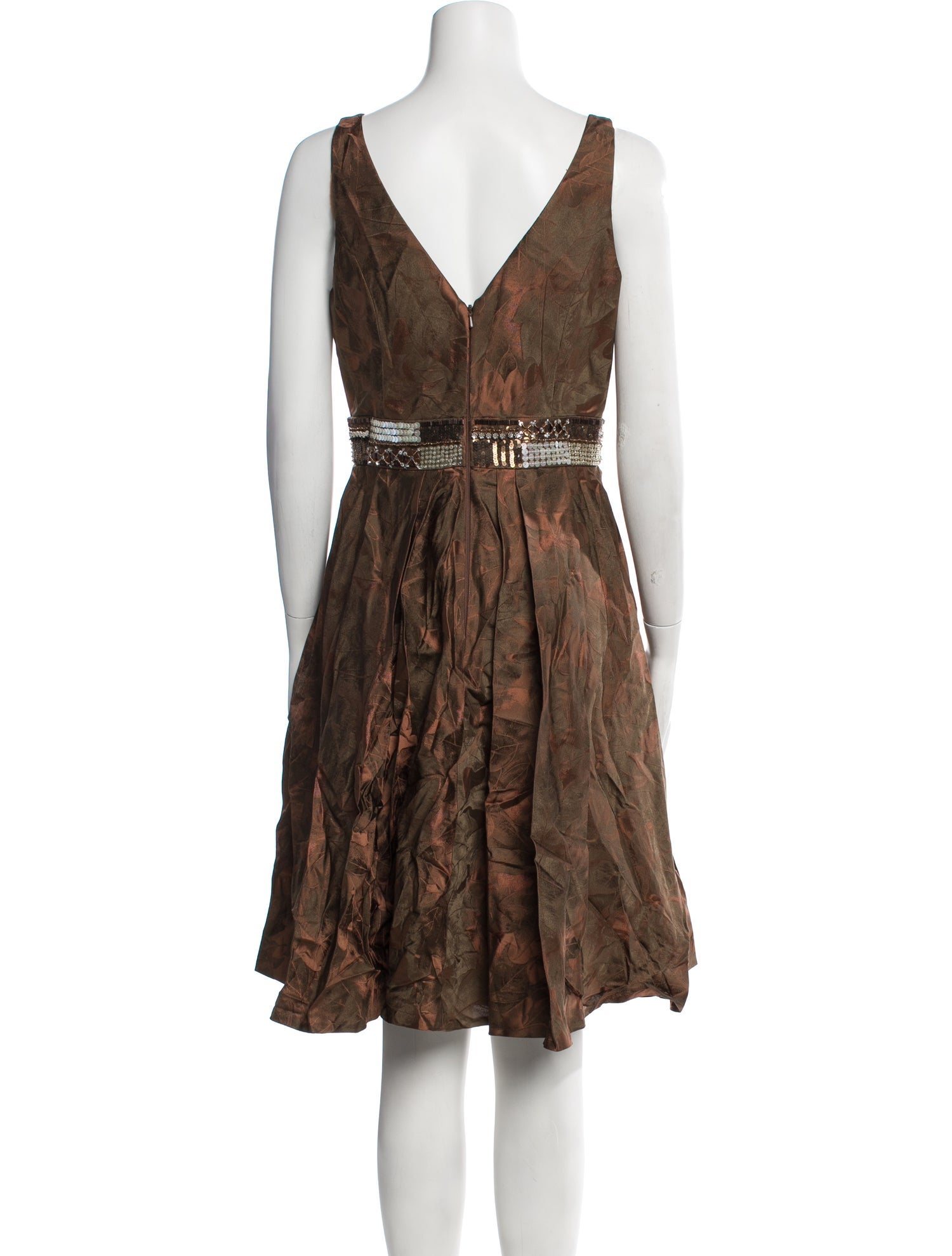 Carmen Marc Valvo Printed Knee-Length Dress w/ Tags