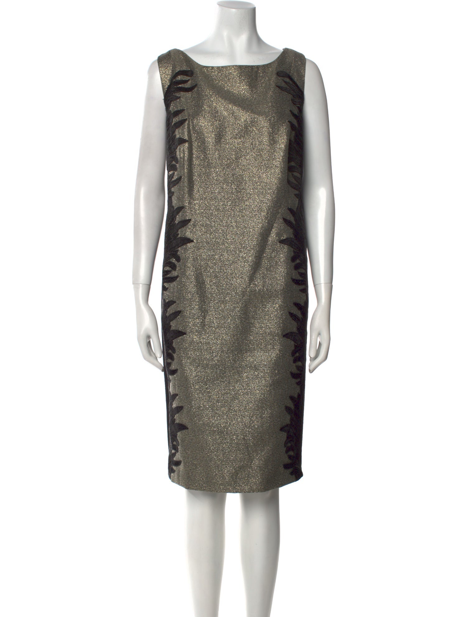 Carmen Marc Valvo Bateau Neckline Knee-Length Dress