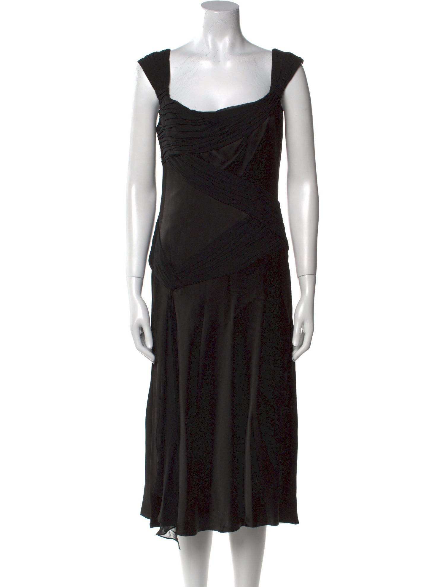 Carmen Marc Valvo Square Neckline Midi Length Dress