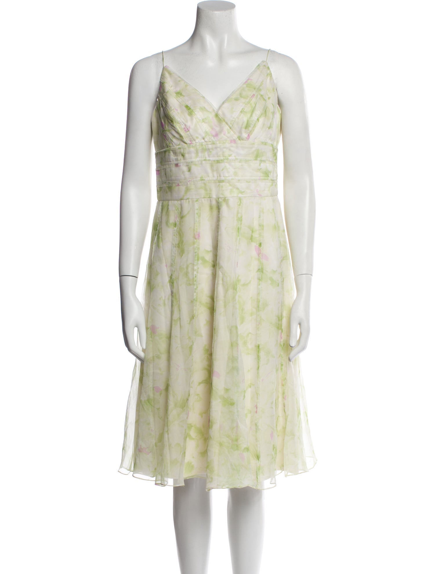 Carmen Marc Valvo Silk Knee-Length Dress