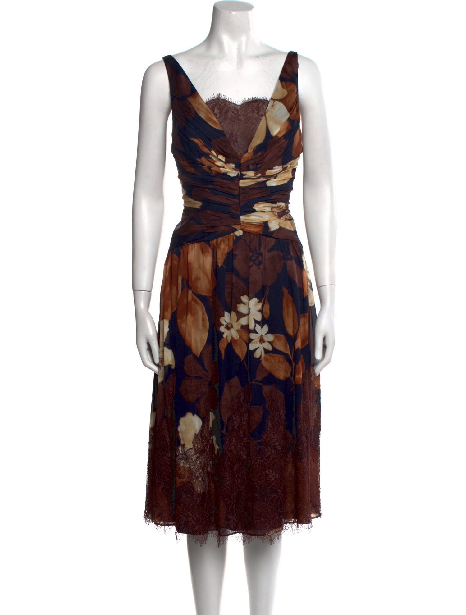 Carmen Marc Valvo Silk Midi Length Dress
