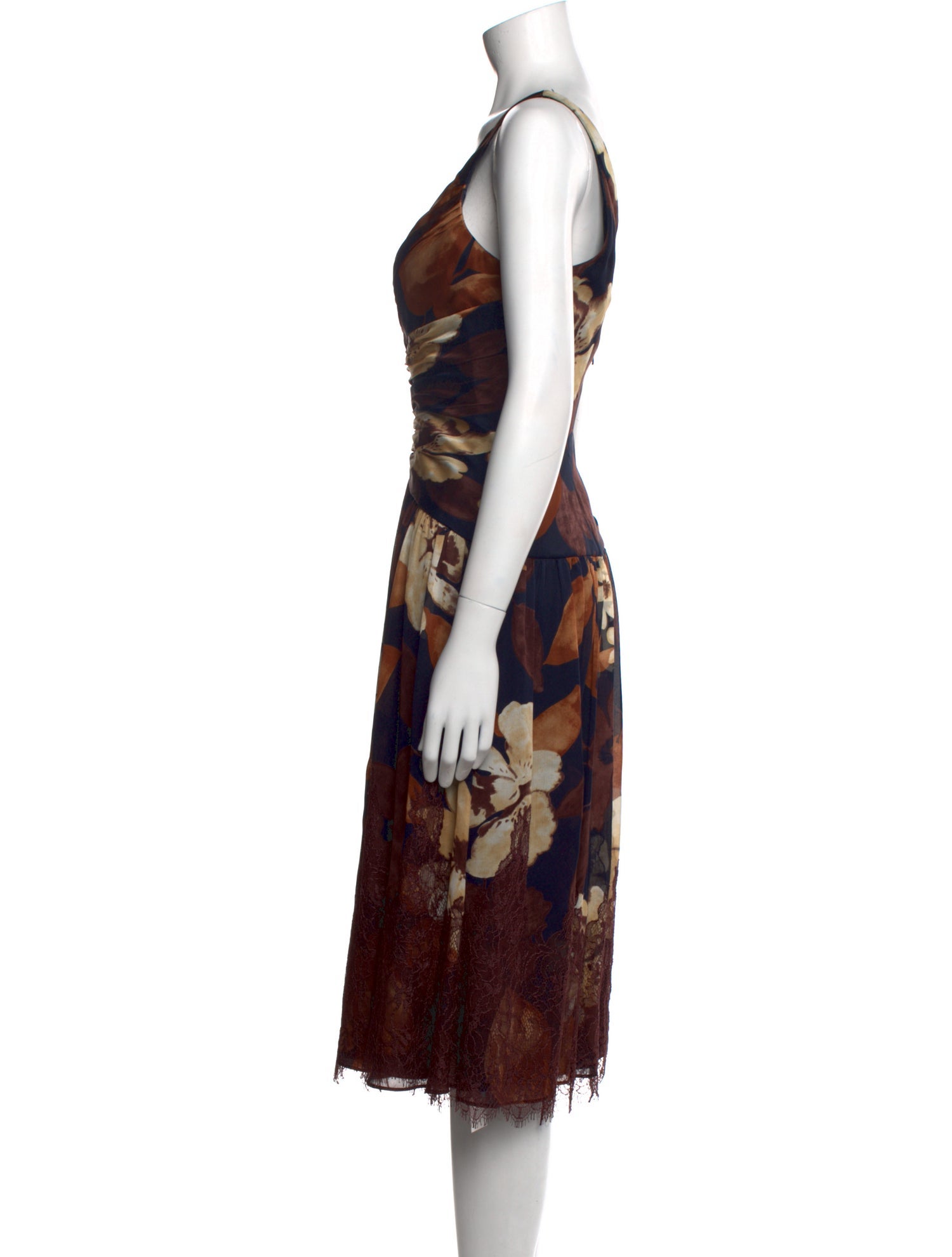 Carmen Marc Valvo Silk Midi Length Dress