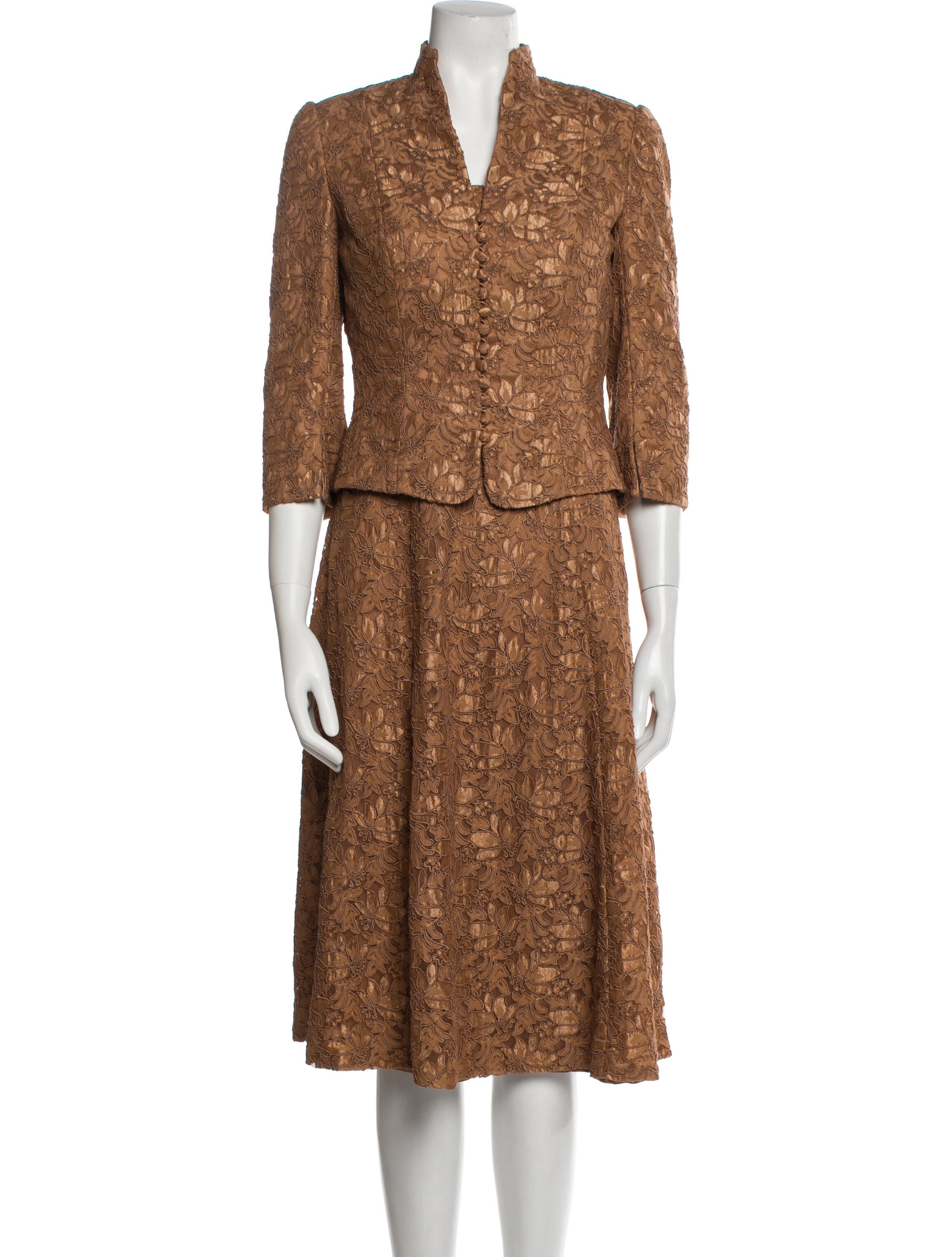 Carmen Marc Valvo Nylon Patterned Dress Set