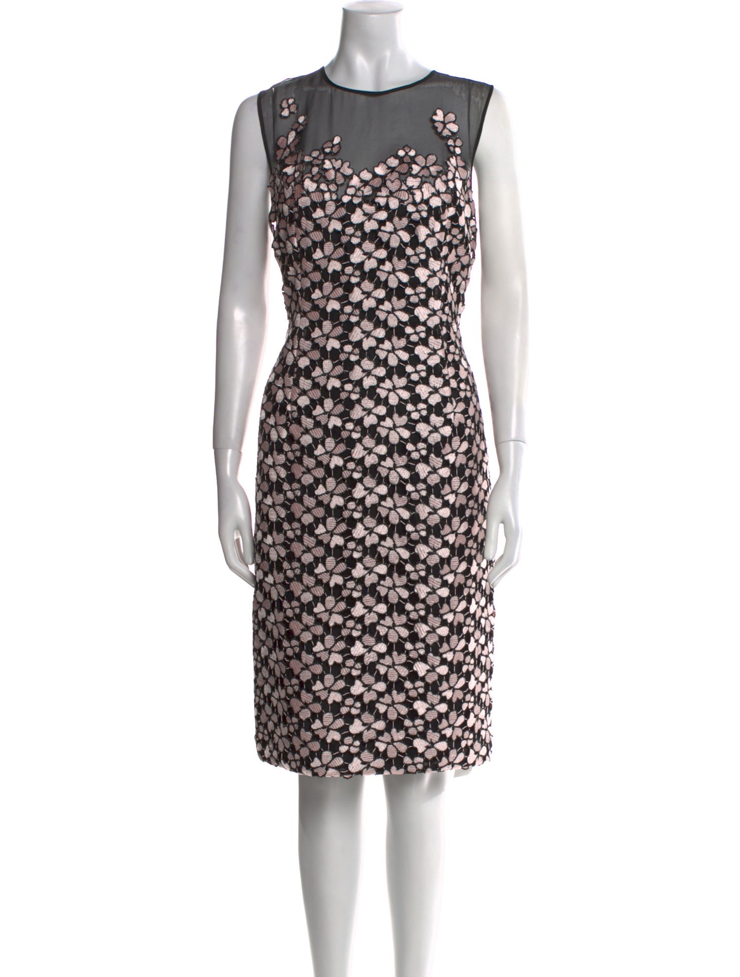 Carmen Marc Valvo Floral Print Midi Length Dress