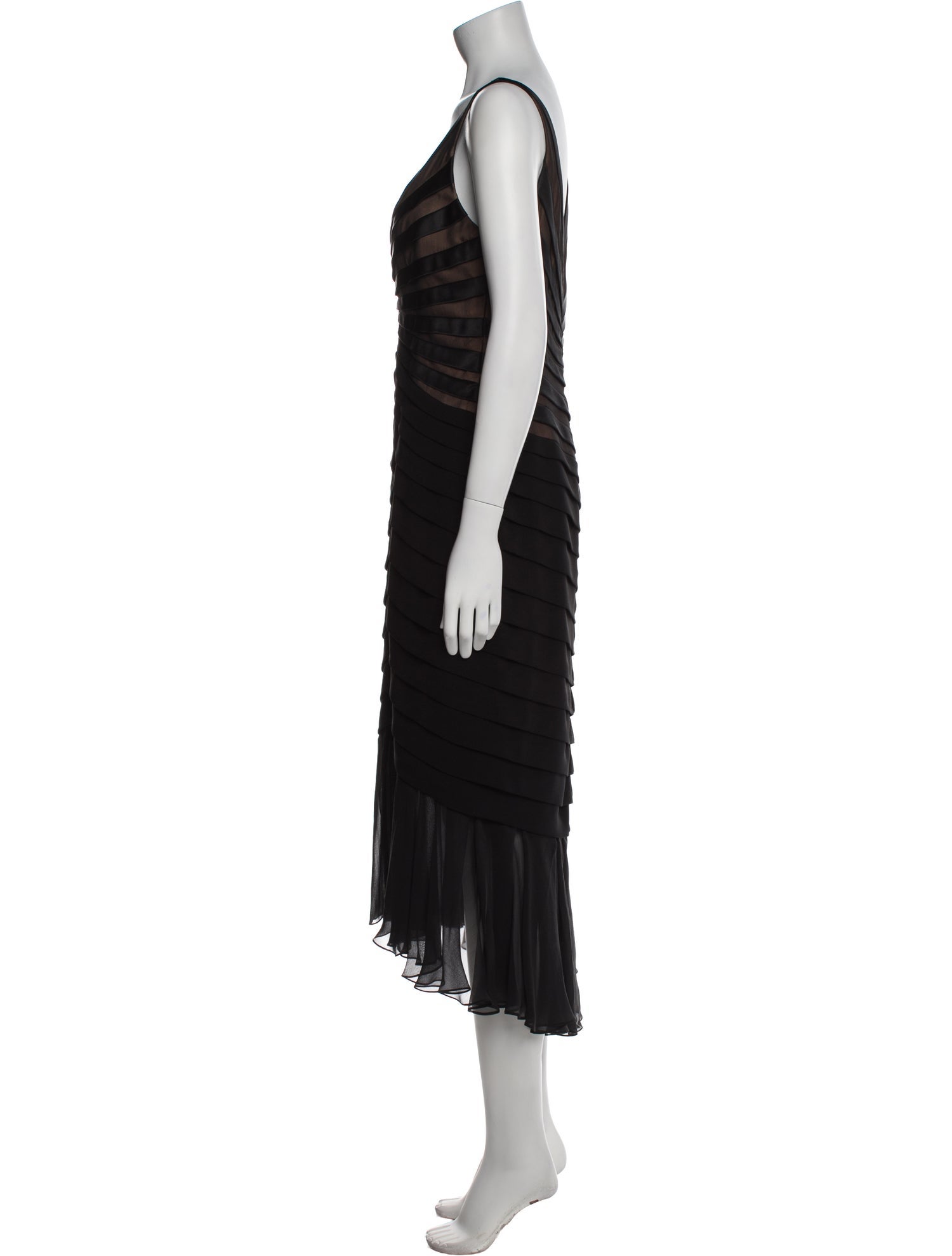 Carmen Marc Valvo V-Neck Long Dress