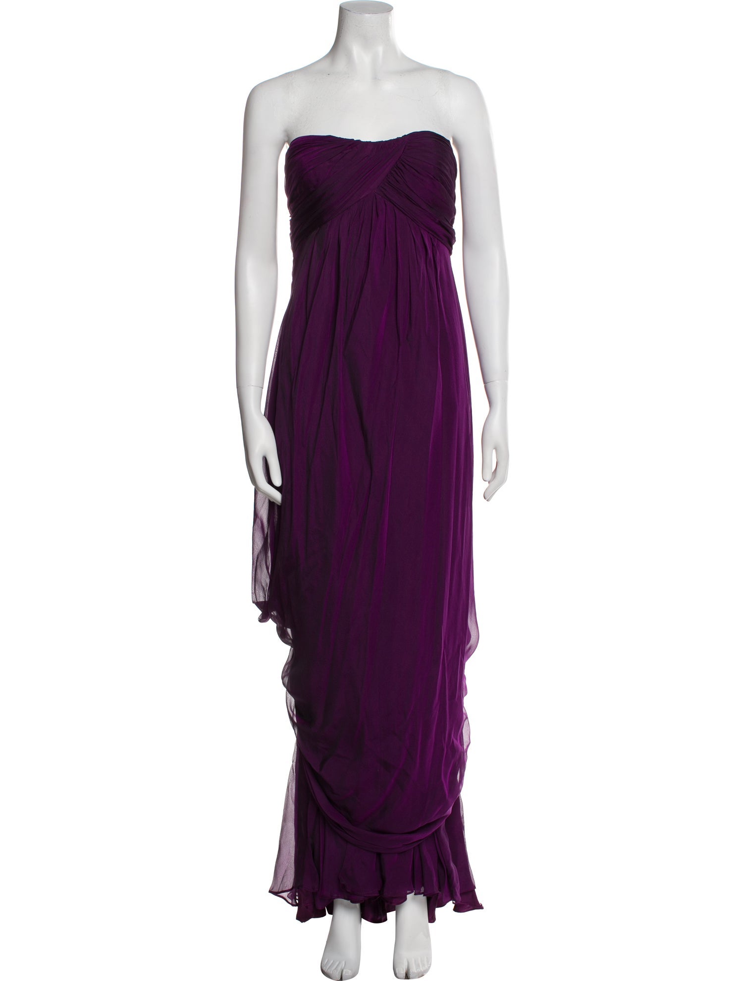 Carmen Marc Valvo Silk Long Dress