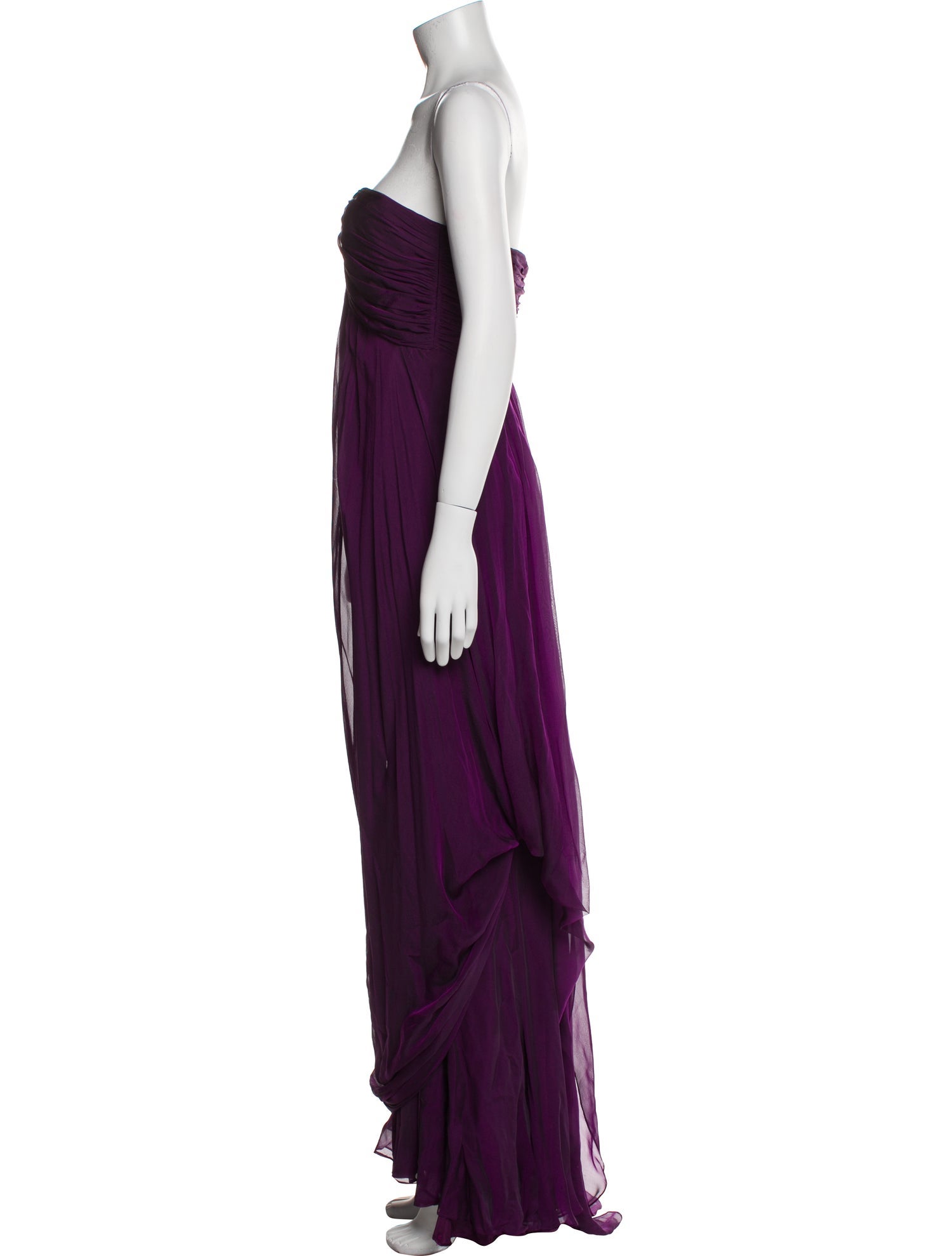 Carmen Marc Valvo Silk Long Dress
