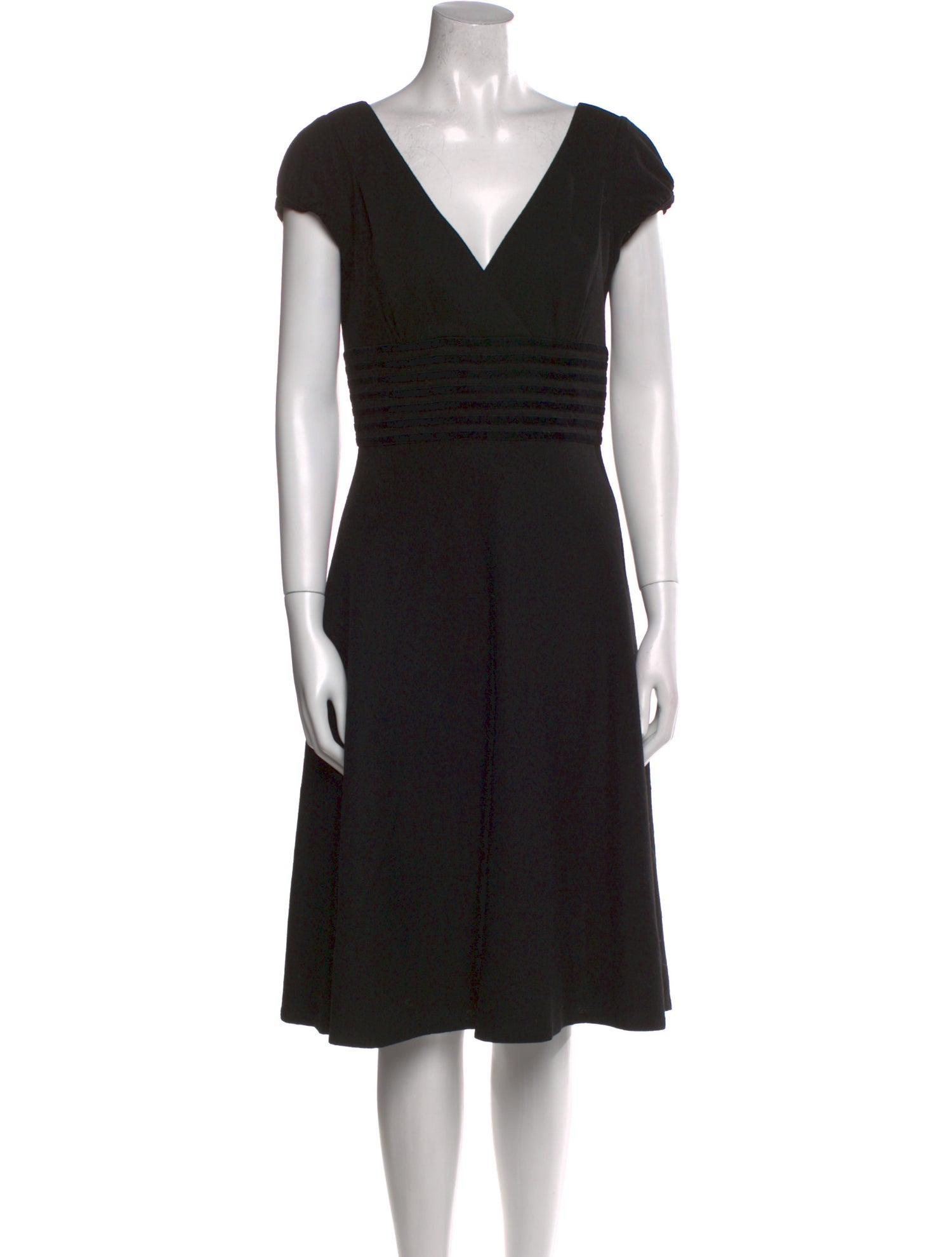 Carmen Marc Valvo Merino Wool Knee-Length Dress