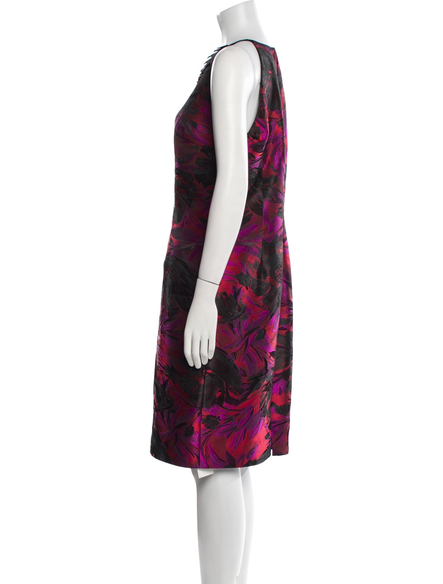 Carmen Marc Valvo Printed Knee-Length Dress
