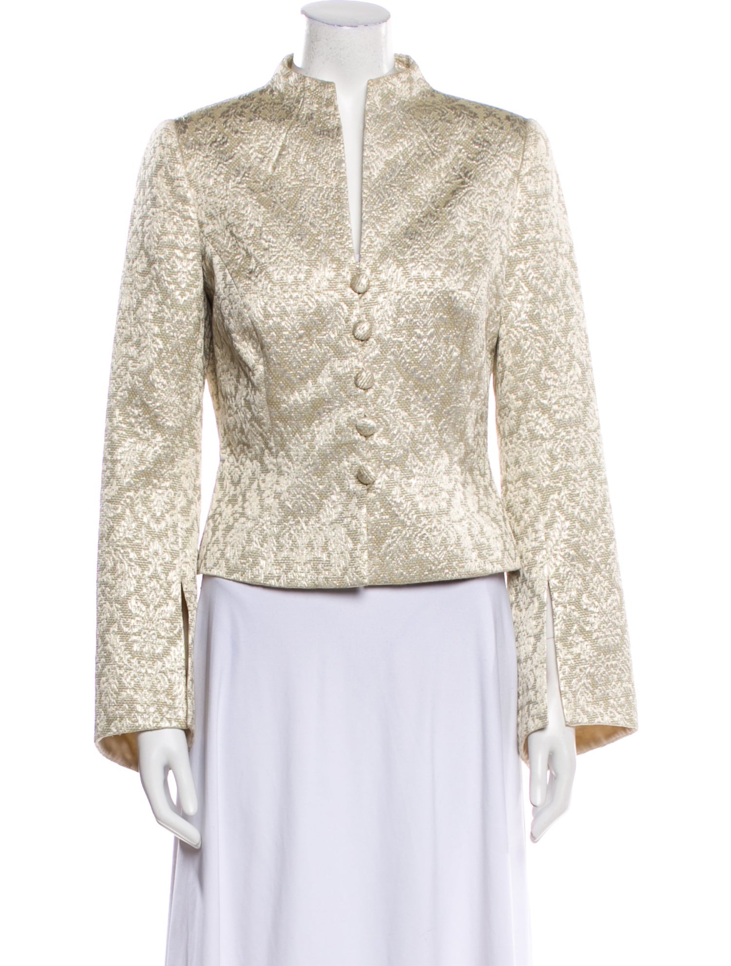 Carmen Marc Valvo Lace Printed Evening Jacket