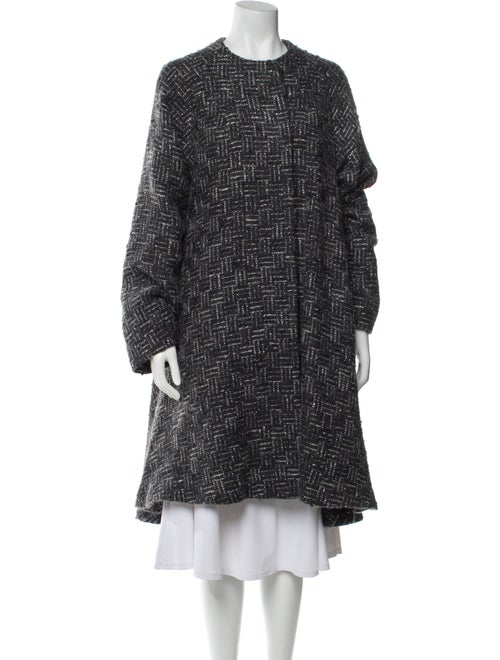 Carmen Marc Valvo Tweed Pattern Coat