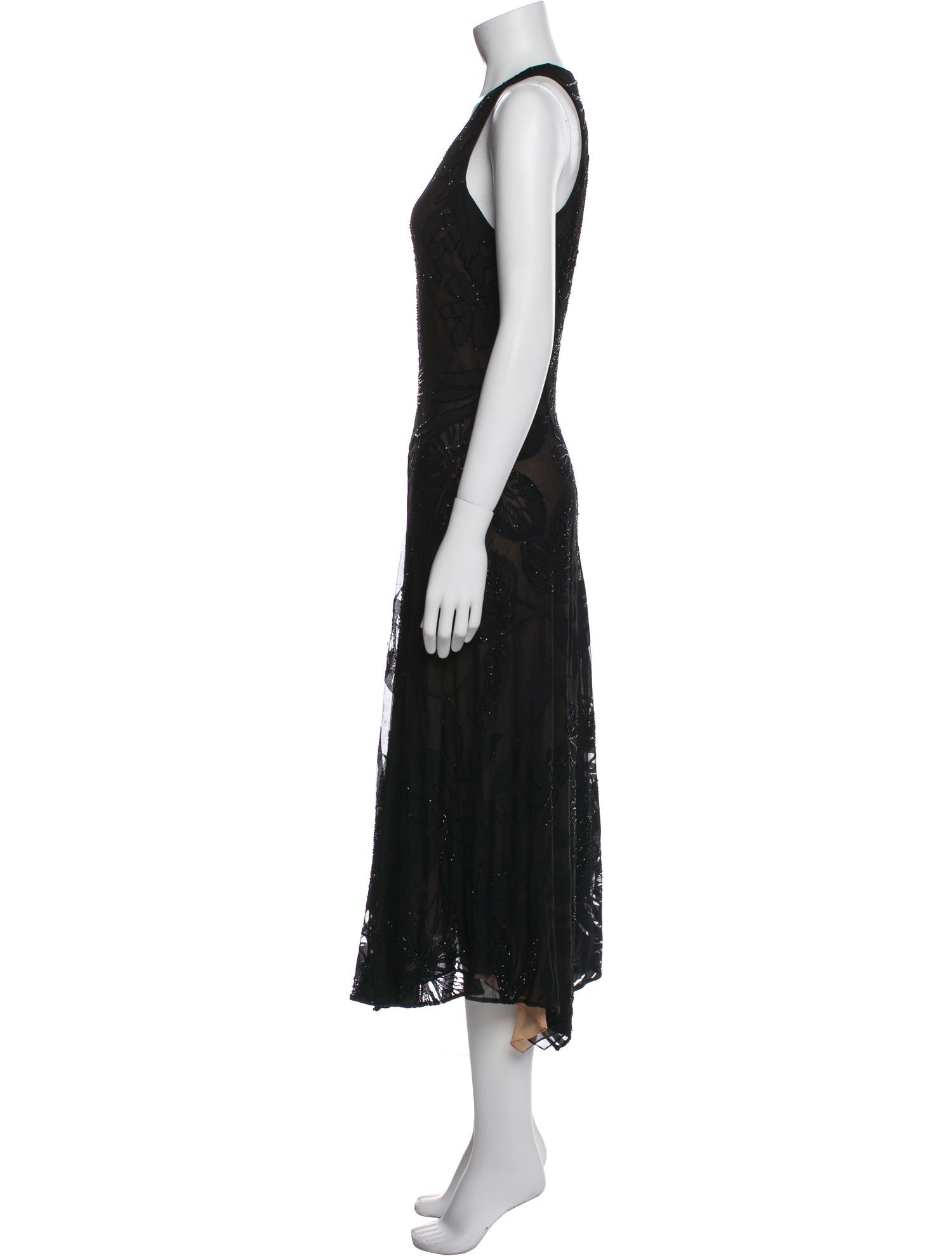 Carmen Marc Valvo Lace Pattern Long Dress