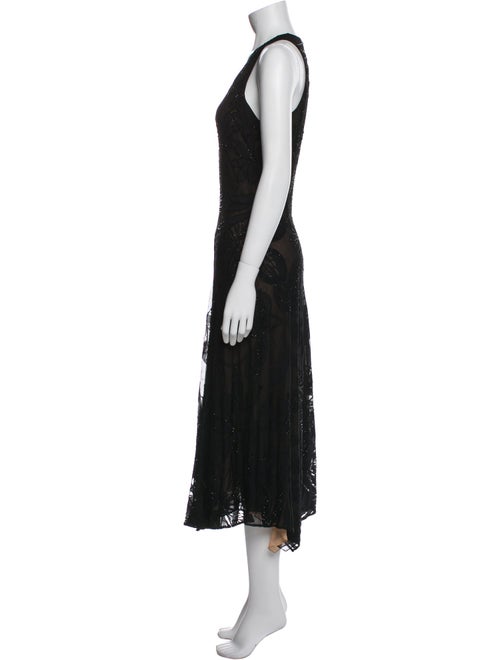 Carmen Marc Valvo Lace Pattern Long Dress