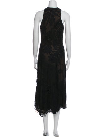 Carmen Marc Valvo Lace Pattern Long Dress