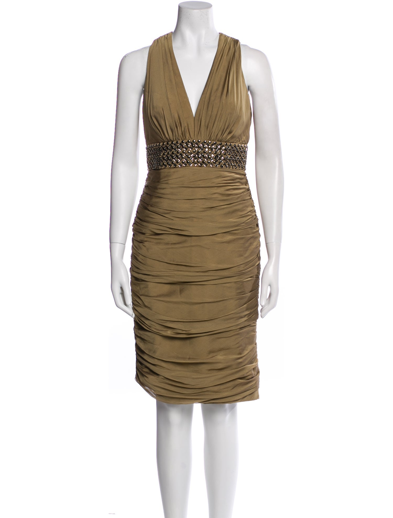 Carmen Marc Valvo Silk Knee-Length Dress