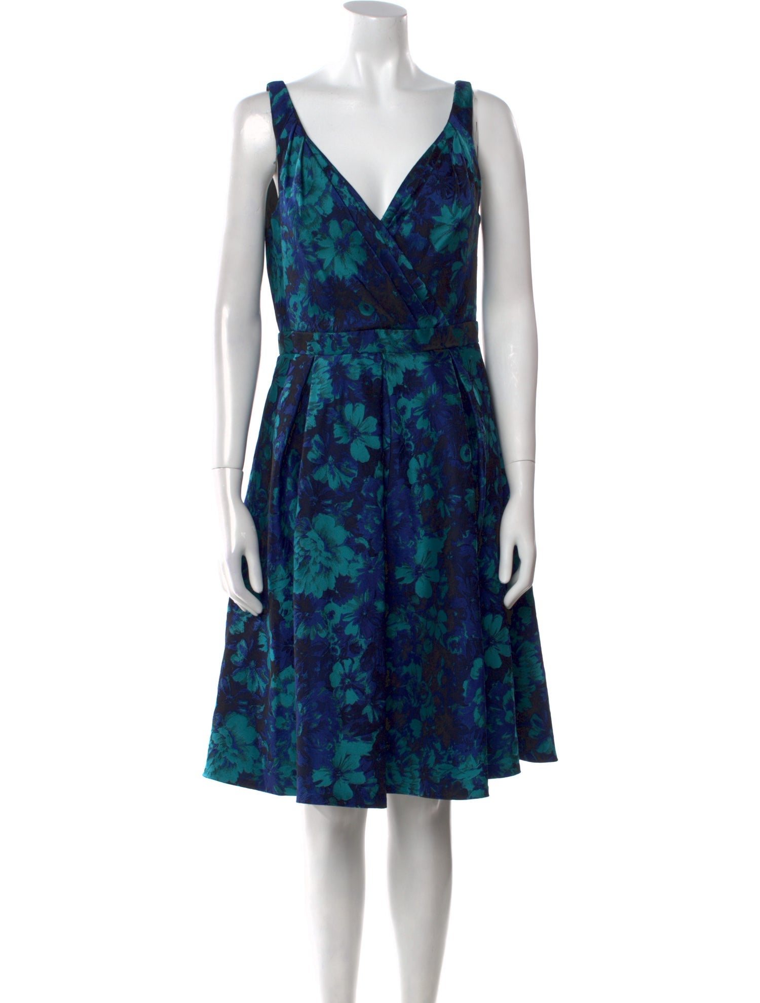 Carmen Marc Valvo Floral Print Knee-Length Dress