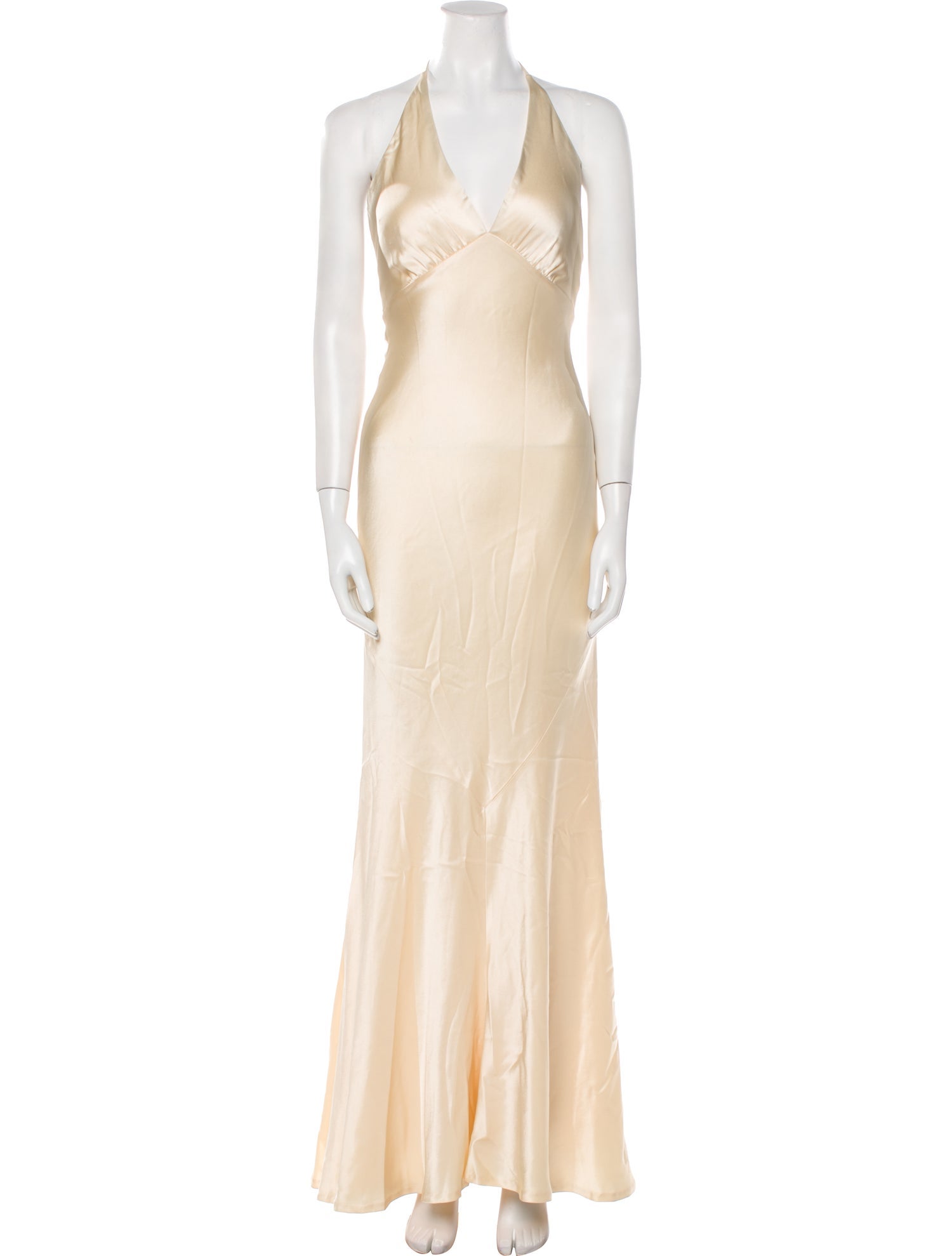 Carmen Marc Valvo Halterneck Long Dress