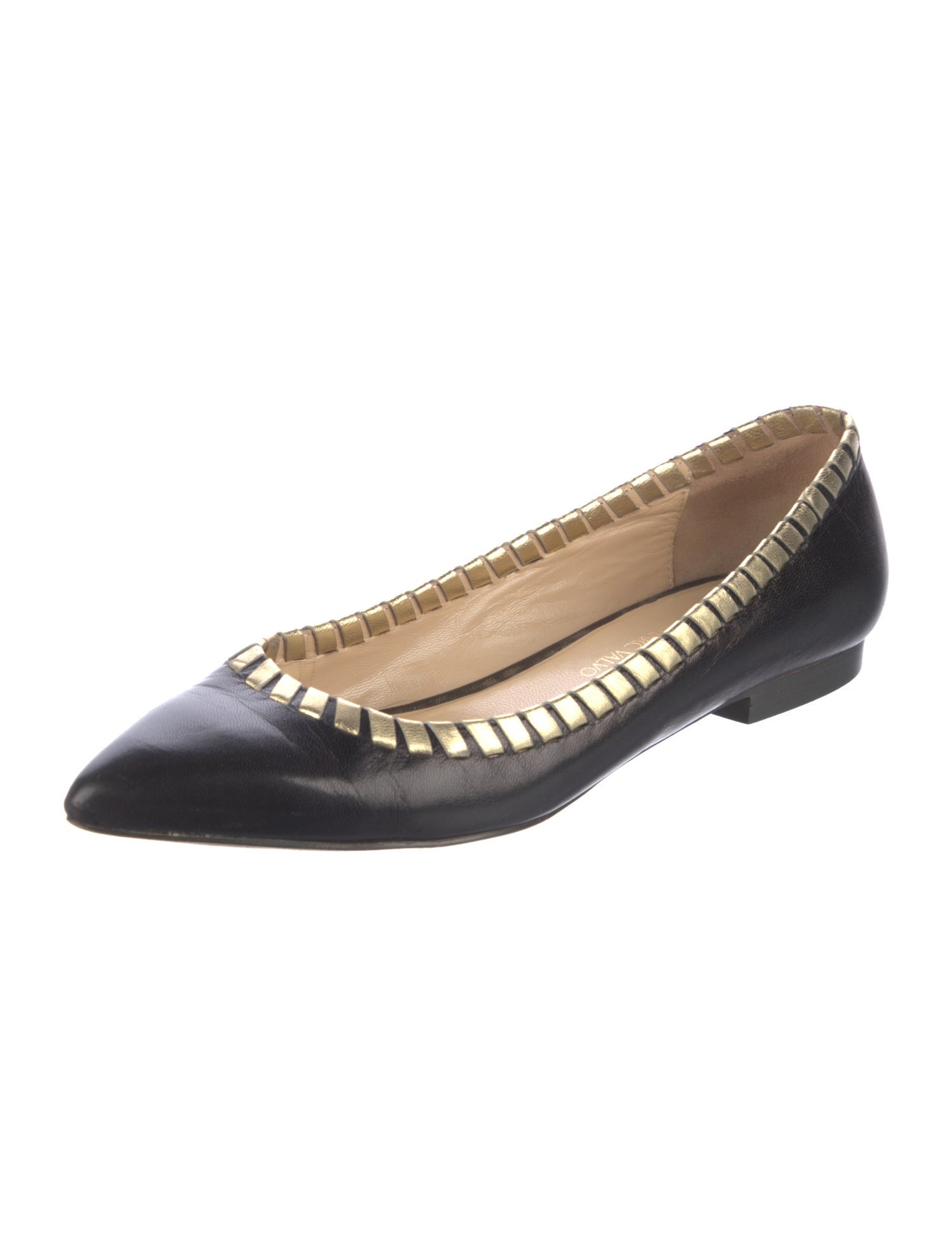 Carmen Marc Valvo Leather Ballet Flats
