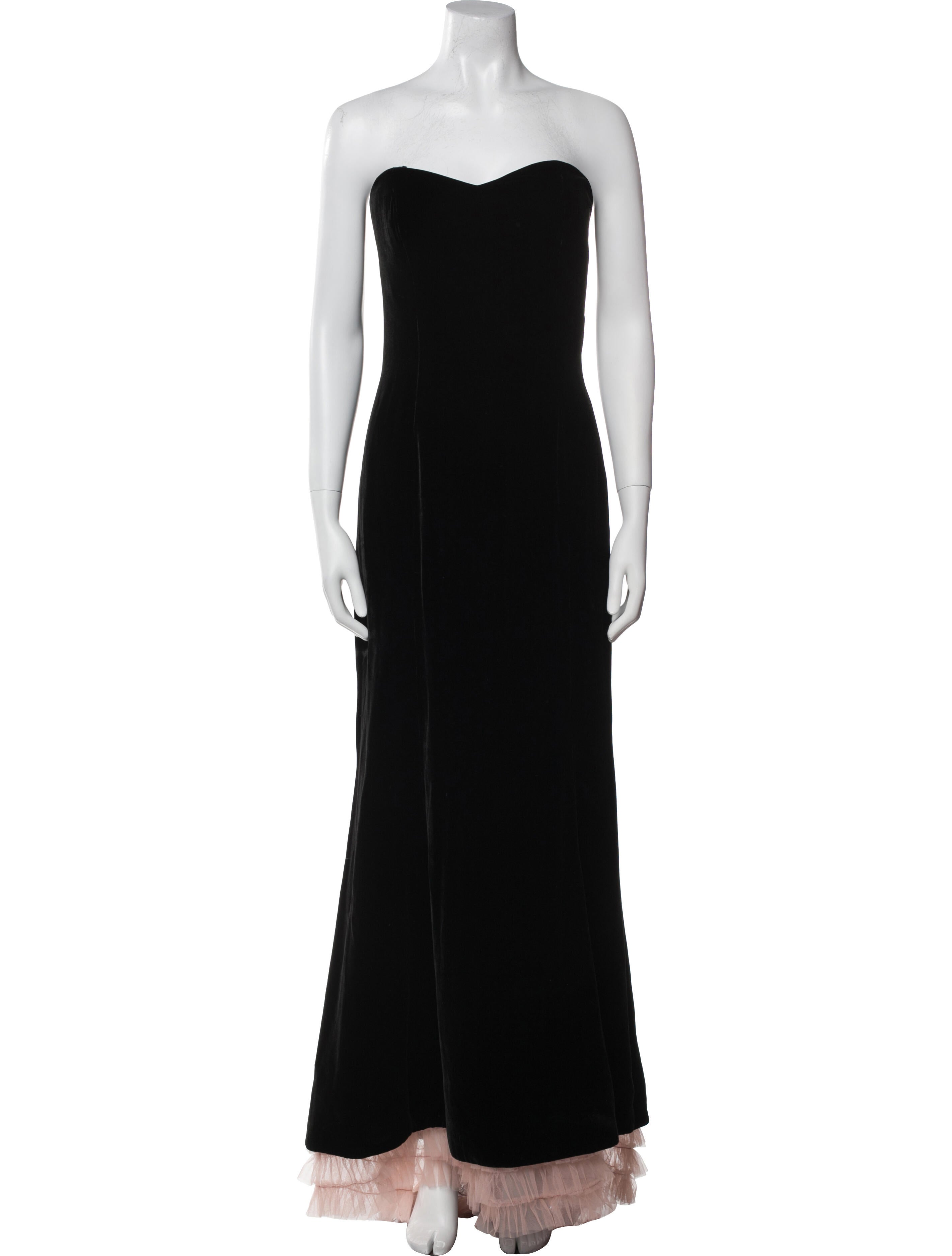 Carmen Marc Valvo Strapless Long Dress